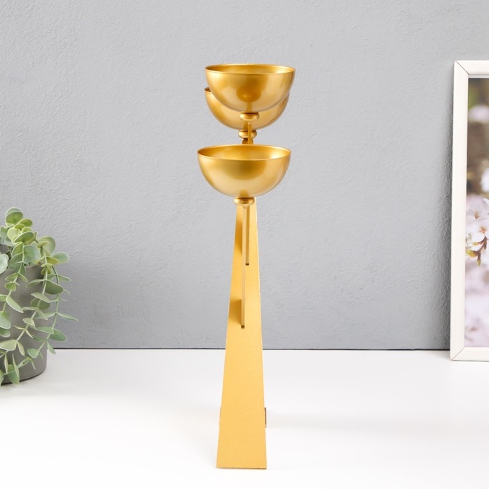 Подсвечник металл на 3 свечи d=8 см "Николь" 23х8х33,5 см