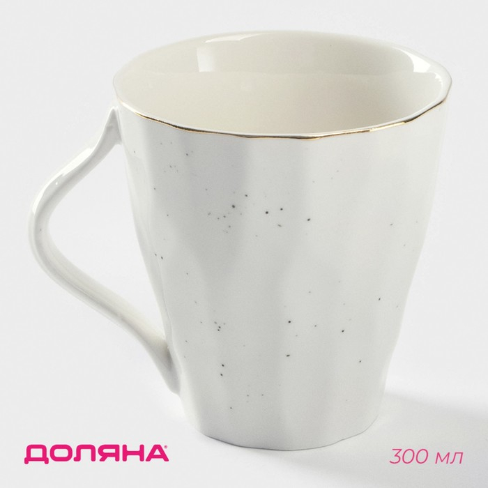 Кружка фарфоровая Доляна «Млечный путь», 300 мл, цвет белый в крапинку Кружка фарфоровая Доляна «Млечный путь», 300 мл, цвет белый в крапинку