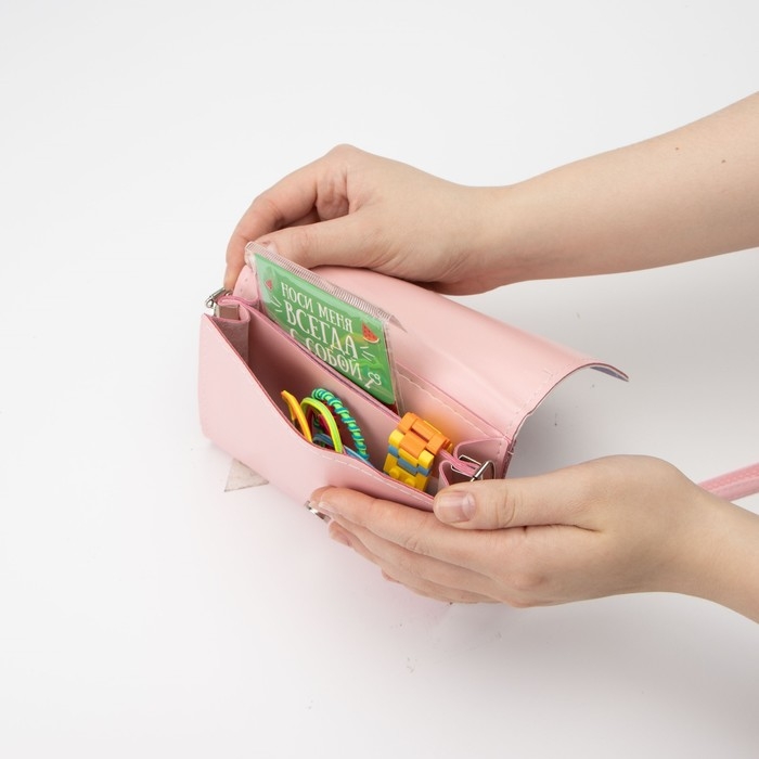 Сумка детская для девочки "Енотик", на клапане, цвет сиреневый