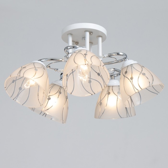 Люстра Люстра "Авиталь" 5хЕ27 40Вт бело-хромовый 58х58х27 см BayerLux