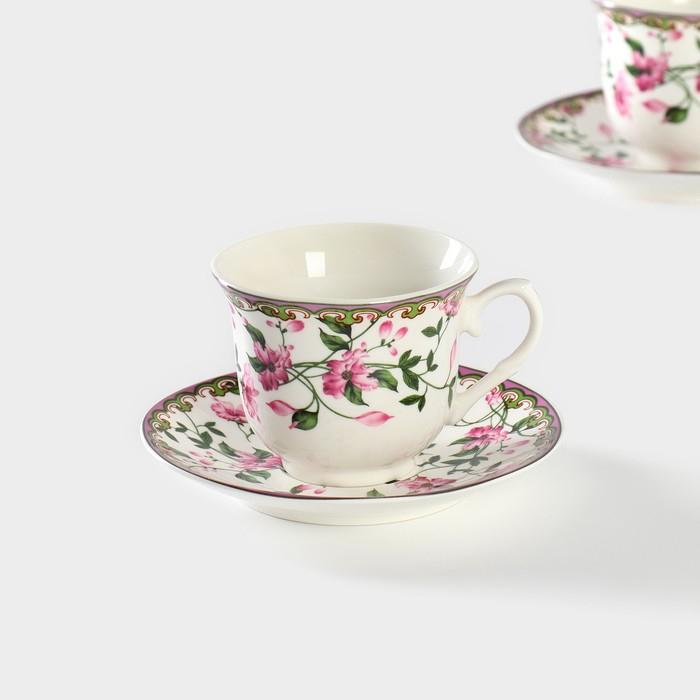 Сервиз фарфоровый чайный Доляна «Бланко», 4 предмета: 2 чашки 220 мл, 2 блюдца d=14,2 см, цвет белый Сервиз фарфоровый чайный Доляна «Бланко», 4 предмета: 2 чашки 220 мл, 2 блюдца d=14,2 см, цвет белый