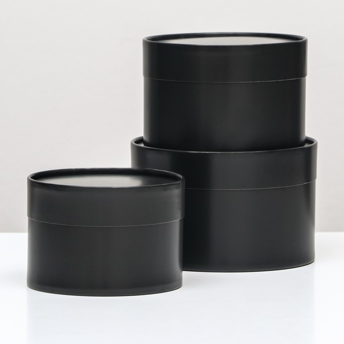 Набор шляпных коробок 3 в 1, черный, 16 х 10, 14 х 9, 13 х 8,5 см Набор шляпных коробок 3 в 1, черный, 16 х 10, 14 х 9, 13 х 8,5 см