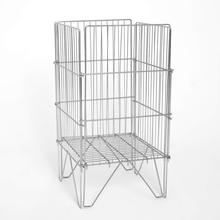 Корзина-накопитель, разборная, 42×42×80 см, цвет хром регулируемое дно Корзина-накопитель, разборная, 42×42×80 см, цвет хром регулируемое дно