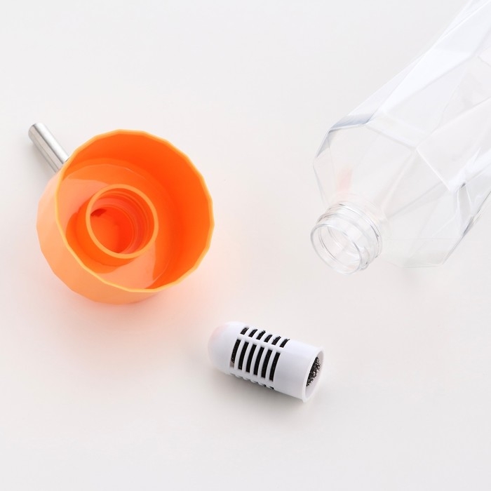 Поилка для животных, 750 мл, крепление-пружинка, оранжевая Поилка для животных, 750 мл, крепление-пружинка, оранжевая