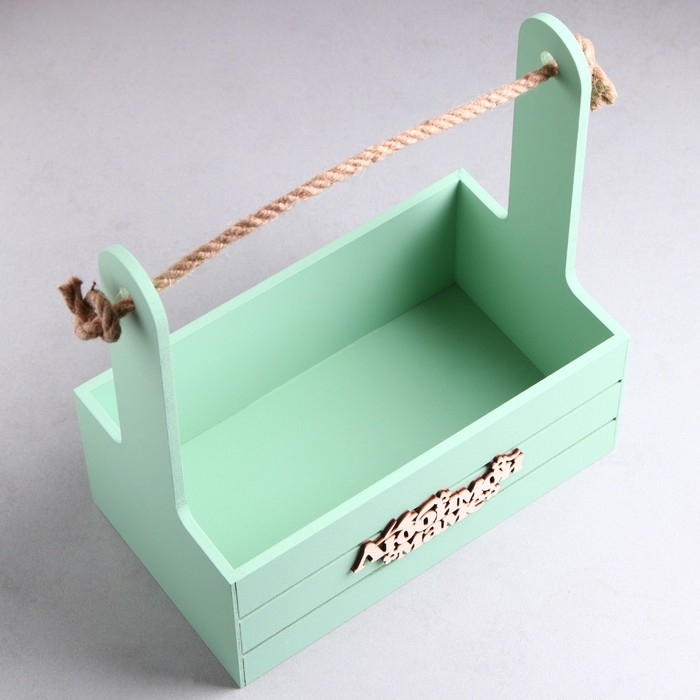 Ящик - кашпо деревянный 25х15х30  Ящик - кашпо деревянный 25х15х30 "Любимой Маме" Оливковый