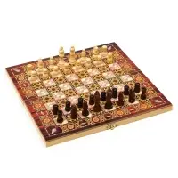 Настольная игра 3 в 1 &laquo;Узоры&raquo;: нарды, шашки, шахматы, 29&times;29 см