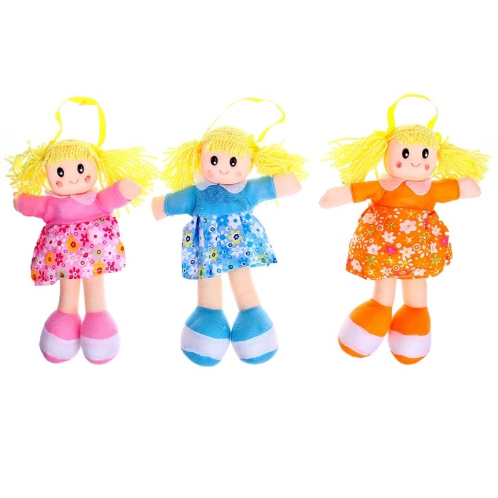 Мягкая кукла в платьишке, цвета МИКС Мягкая кукла в платьишке, цвета МИКС