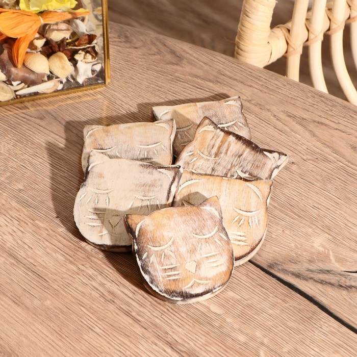 Подставка под горячее Подставка под горячее "Кошка" (набор 6 штук) 12*9*8.5 см