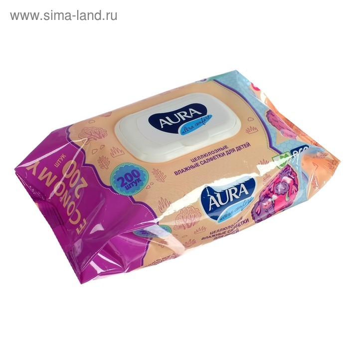 Влажные салфетки Aura Ultra Comfort, для детей, 200 шт. Влажные салфетки Aura Ultra Comfort, для детей, 200 шт.