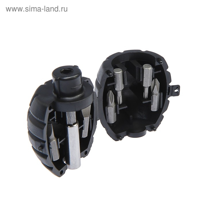 Отвертка с набором бит ТУНДРА  Отвертка с набором бит ТУНДРА "граната", 7 предметов