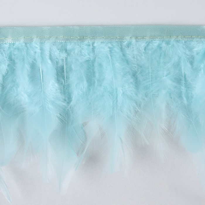 Тесьма с перьями петуха, 10-15 см, 5 ± 0,5 м, цвет мятный Тесьма с перьями петуха, 10-15 см, 5 ± 0,5 м, цвет мятный