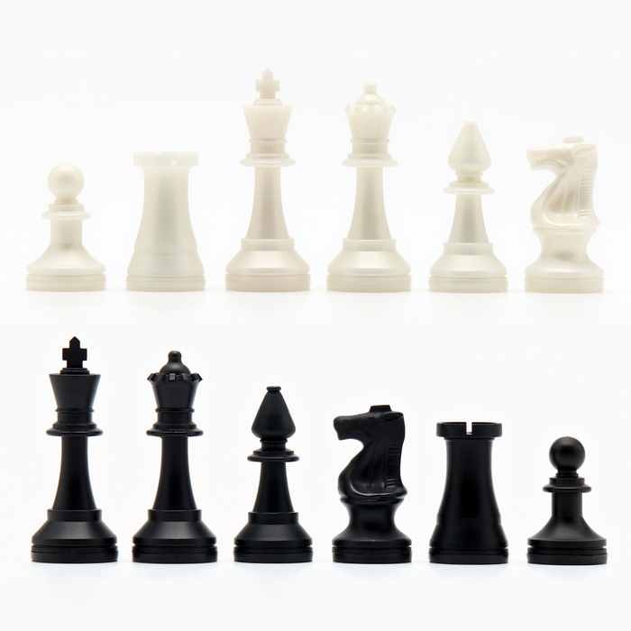 Шахматные фигуры обиходные, пластик, король h-7.2 см, пешка 4 см Шахматные фигуры обиходные, пластик, король h-7.2 см, пешка 4 см