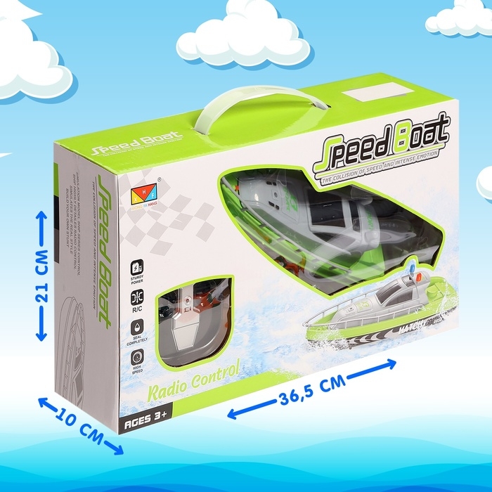 Катер радиоуправляемый «Полиция», цвет зеленый Катер радиоуправляемый «Полиция», цвет зеленый