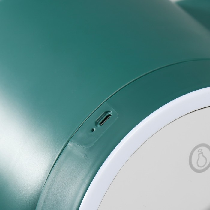 Шкатулка для косметики пластик, зеркало с подсветкой Шкатулка для косметики пластик, зеркало с подсветкой "Тёмно-зелёная" 37,5х22х31 см