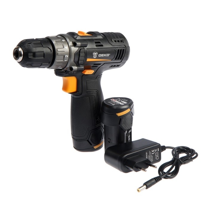 Дрель-шуруповерт DEKO GCD12DU3 SET3, 12 В, 2х1.5 Ач,  Li-lon, 32 Нм + оснастка 13 пр.