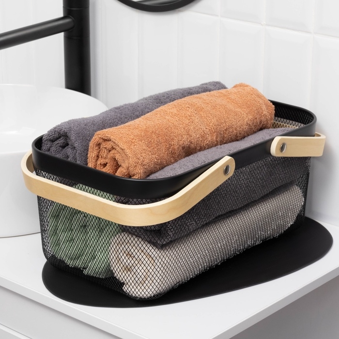 Корзинка универсальная прямоугольная LaDо́m, 40×24.5×18,5 см, чёрный Корзинка универсальная прямоугольная LaDо́m, 40×24.5×18,5 см, чёрный