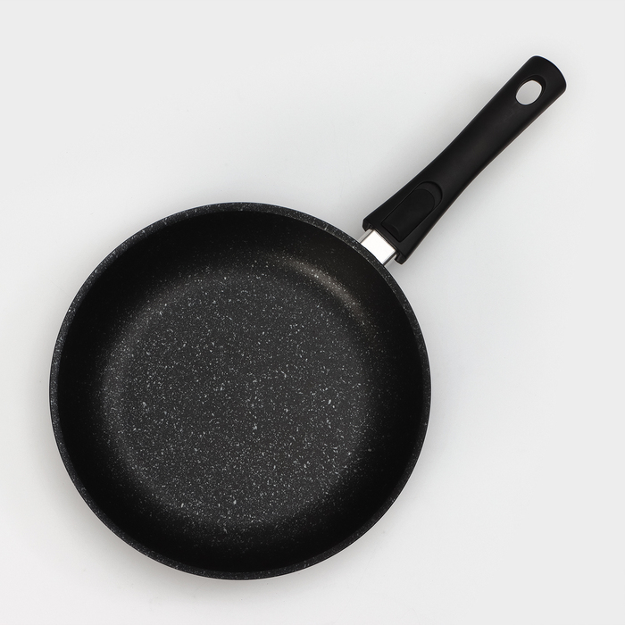 Сковорода, d=26 см, съёмная ручка, стеклянная крышка, антипригарное покрытие, цвет тёмный мрамор Сковорода, d=26 см, съёмная ручка, стеклянная крышка, антипригарное покрытие, цвет тёмный мрамор