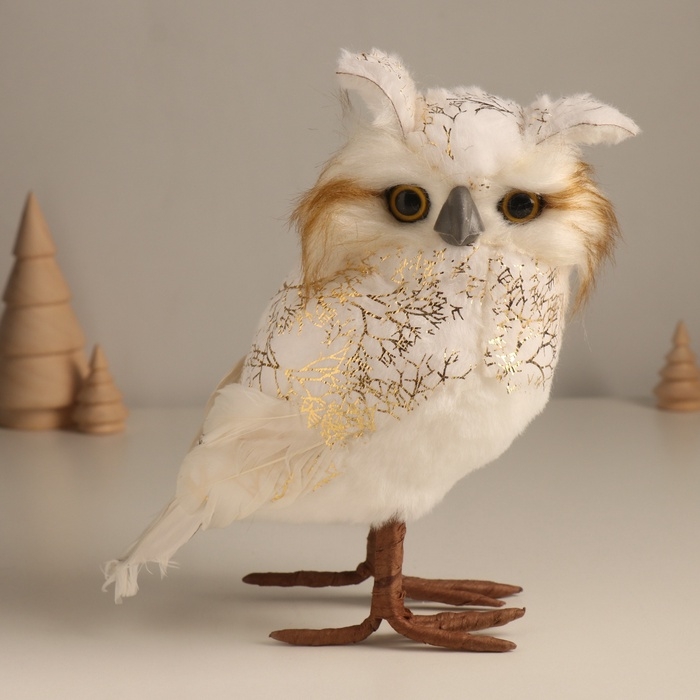 Декор Декор "Белая совушка в золотой паутинке" 10х15х22 см