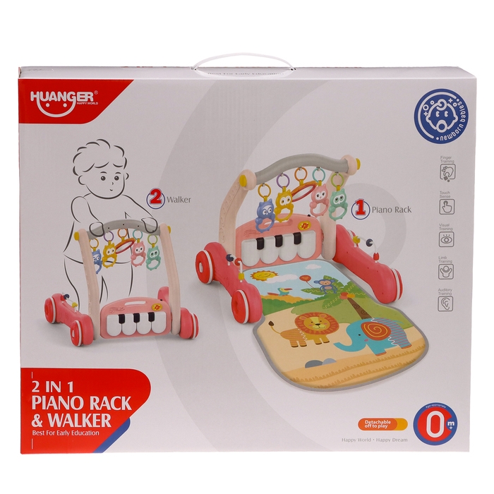 Развивающий коврик-каталка «Сафари», 2 в 1, звуковые эффекты, цвет красный Развивающий коврик-каталка «Сафари», 2 в 1, звуковые эффекты, цвет красный