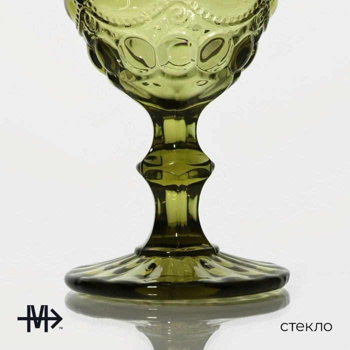 Бокал для вина стеклянный «Ла-Манш», 250 мл, 8×15,5 см, цвет зелёный Бокал для вина стеклянный «Ла-Манш», 250 мл, 8×15,5 см, цвет зелёный