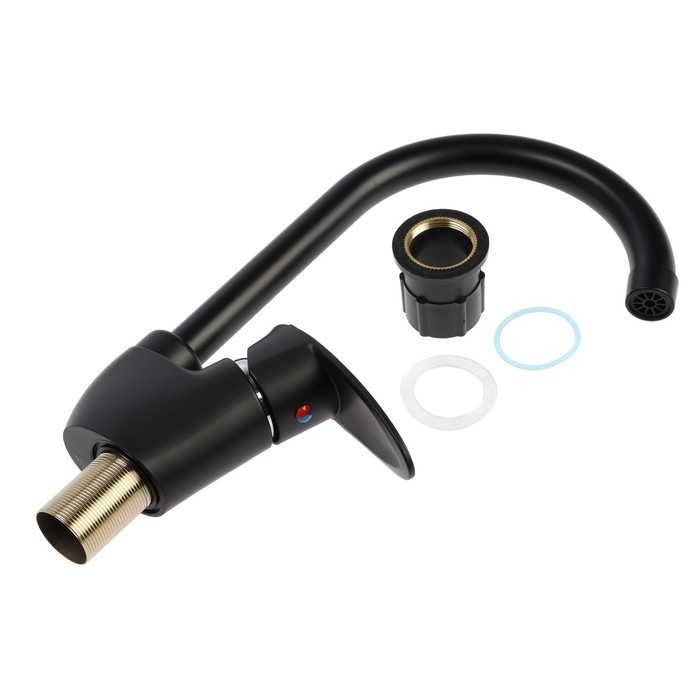 Смеситель для кухни ZEIN Z3668, однорычажный, высота излива 23 см, ABS-пластик, черный Смеситель для кухни ZEIN Z3668, однорычажный, высота излива 23 см, ABS-пластик, черный