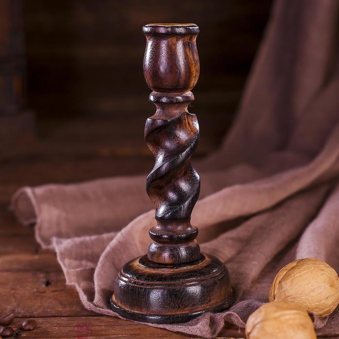 Подсвечник  Подсвечник "Винтаж" дерево 6,5х6,5х15 см