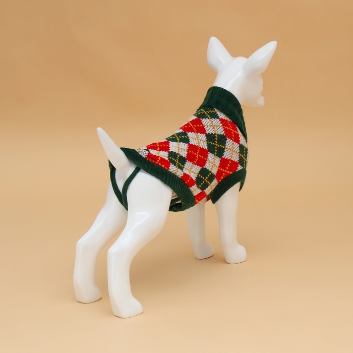 Свитер  Свитер "Шахматы",  2XL (ДС 34, ОШ 34, ОГ 32-51 см)