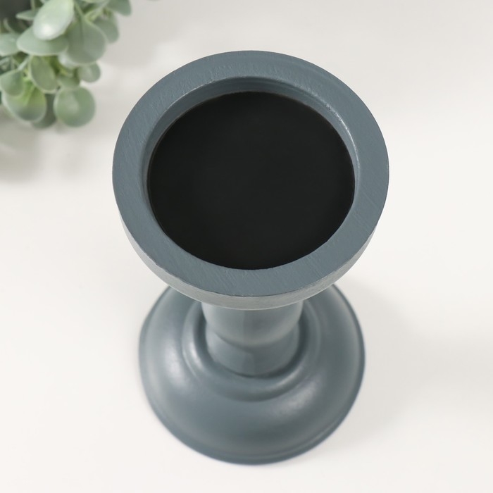 Подсвечник дерево на 1 свечу Подсвечник дерево на 1 свечу "Оскар" тёмно-серый 20х10,3х10,3 см