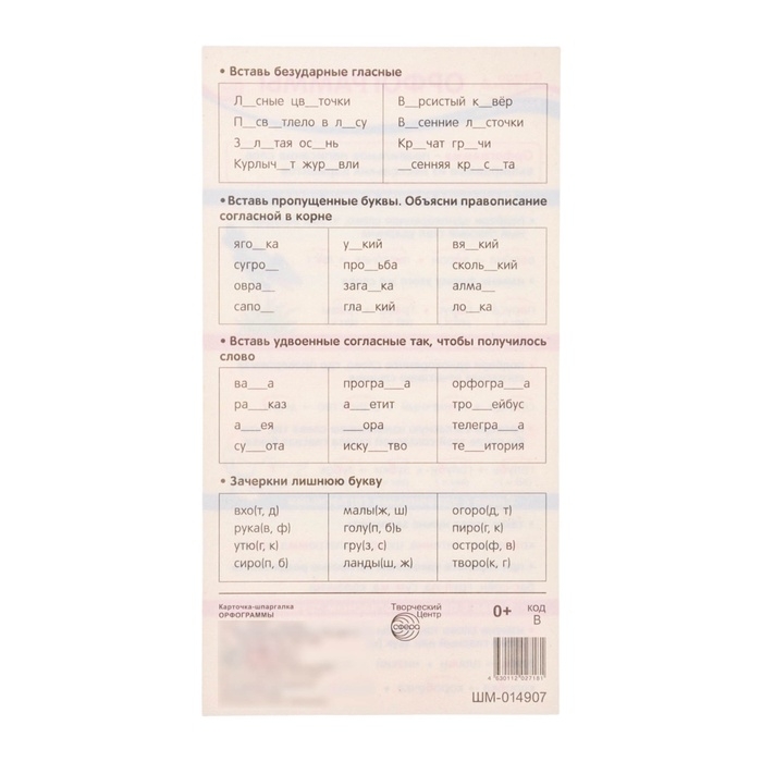 Набор шаргалок  Набор шаргалок "Русский язык. Слова." 5 штук