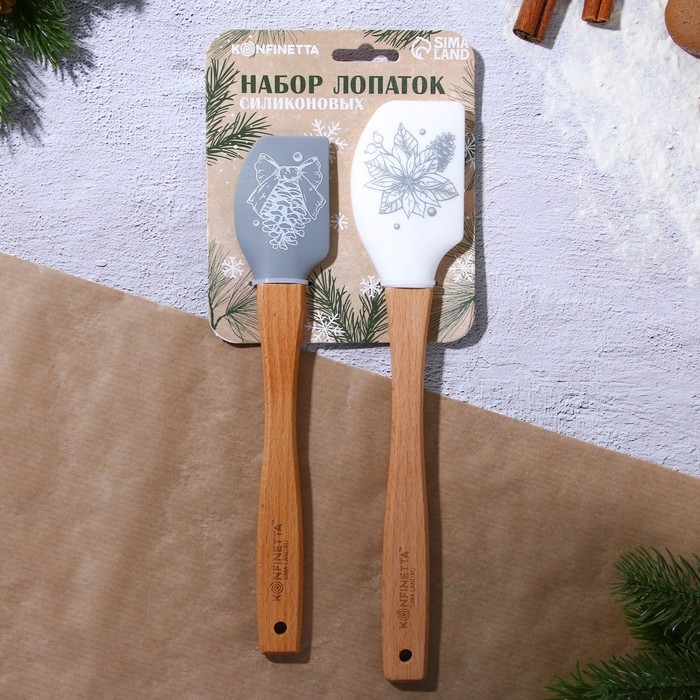 Новый год. Набор силиконовых лопаток «Новогоднего настроения», 2 шт в наборе (26х5 см, 23.3х4.3 см) Новый год. Набор силиконовых лопаток «Новогоднего настроения», 2 шт в наборе (26х5 см, 23.3х4.3 см)