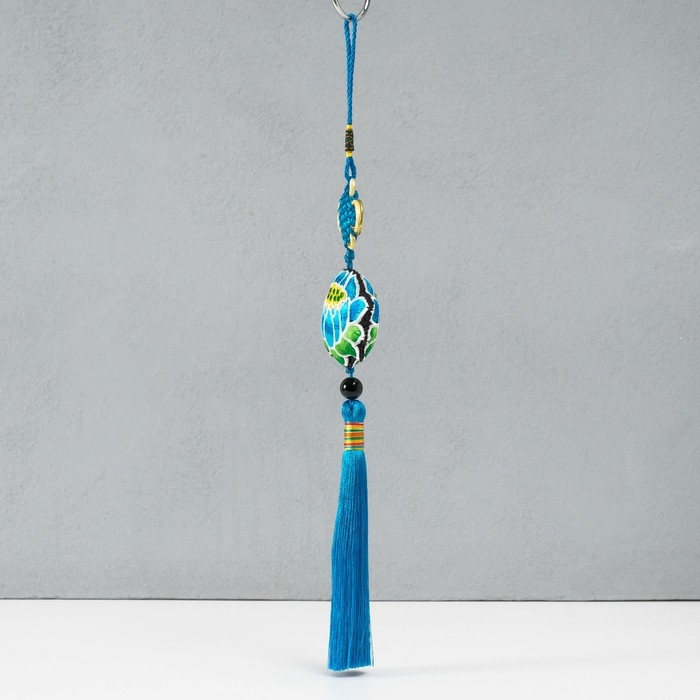 Подвеска текстиль  Подвеска текстиль "Лотос" голубая 2х10х29 см