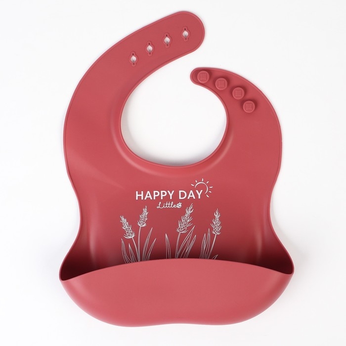 Набор для кормления: нагрудник, тарелка на присоске, ложка, M&B, вишневый Набор для кормления: нагрудник, тарелка на присоске, ложка, M&B, вишневый