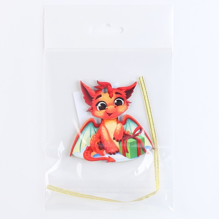 Ёлочная игрушка - подвеска деревянная &laquo;Новый год! Красный дракон&raquo;