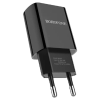 Сетевое зарядное устройство Borofone BA20A, 1 USB, 2.1 А, чёрное