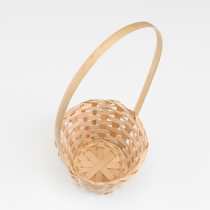 Корзина плетёная, D13 x H9.5/28см, бамбук, натуральный Корзина плетёная, D13 x H9.5/28см, бамбук, натуральный
