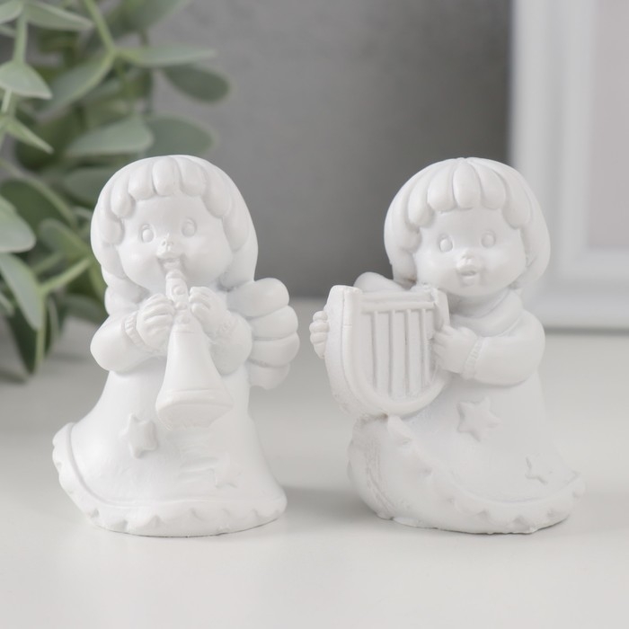 Сувенир полистоун Сувенир полистоун "Малыш-ангелочек с музыкальным инструментом" МИКС 4х5х6,4 см