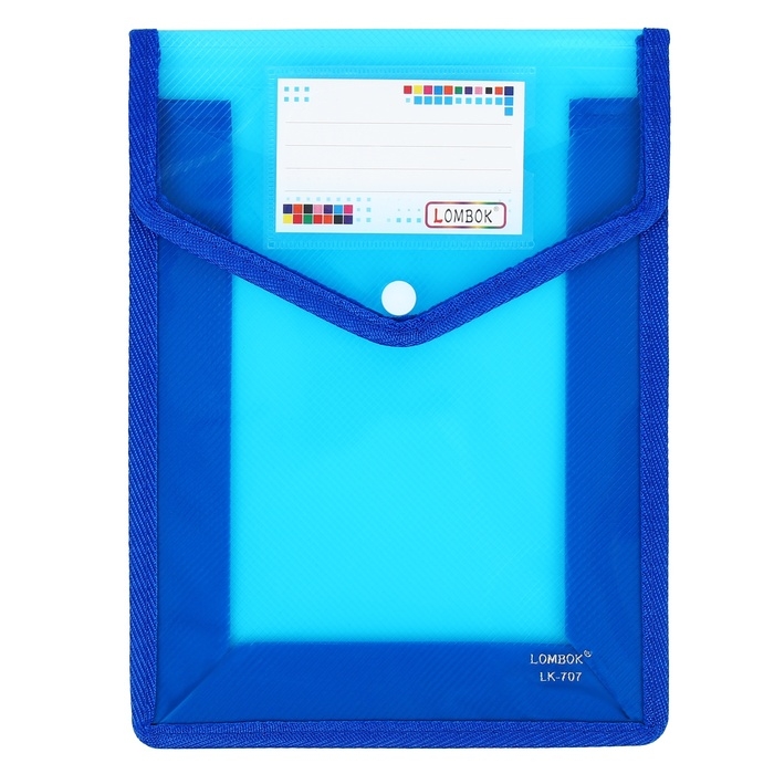 Папка-конверт на кнопке А5, 500 мкр, с расширением, вертикальная, карман для визиток, МИКС Папка-конверт на кнопке А5, 500 мкр, с расширением, вертикальная, карман для визиток, МИКС