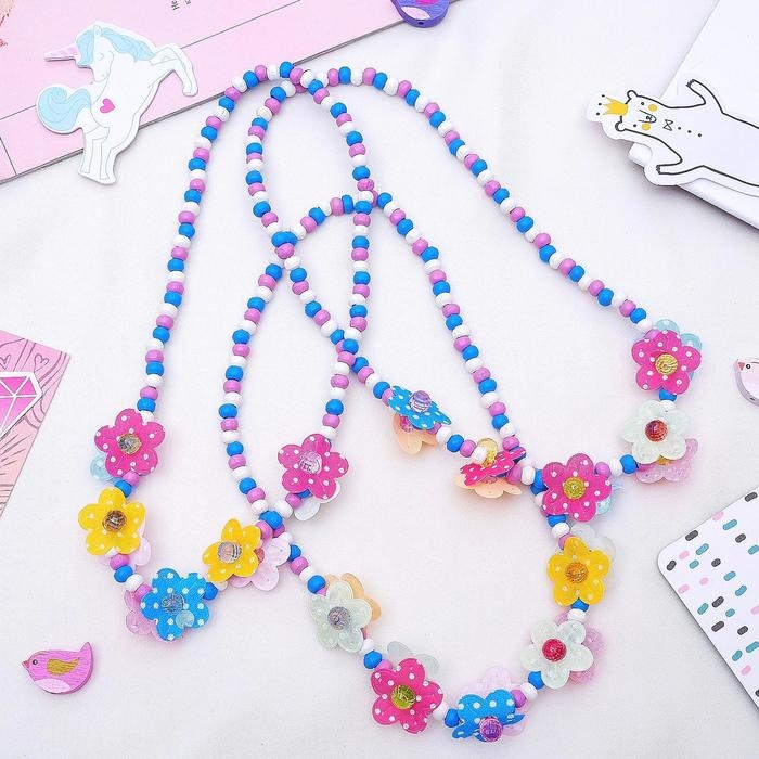 Бусы детские «Выбражулька» цветов поляна, 32 см, цвет МИКС