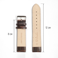 Ремешок для часов, 22 мм, запряжник 80 мм, горт 120 мм, натуральная кожа, коричневый