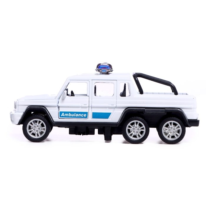 Машина металлическая «Джип 6X6 спецслужбы», 1:32, инерция, цвет белый Машина металлическая «Джип 6X6 спецслужбы», 1:32, инерция, цвет белый