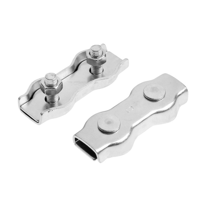 Соединитель троса двойной DUPLEX, 8 мм, цинк, 50 шт Соединитель троса двойной DUPLEX, 8 мм, цинк, 50 шт