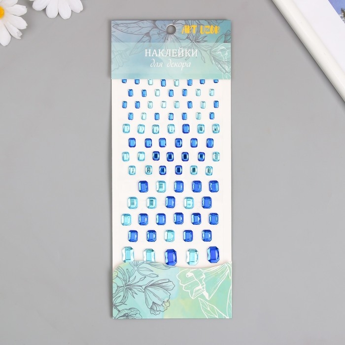 Наклейка пластик стразы Наклейка пластик стразы "Прямоугольные разных размеров" МИКС 9х16,5 см