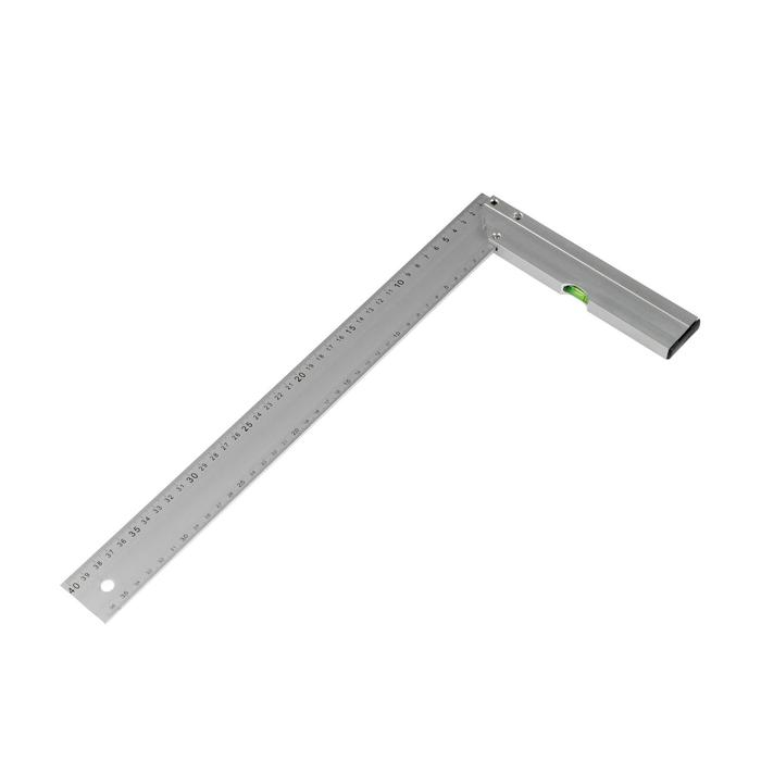 Угольник алюминиевый с уровнем ТУНДРА, 400 мм Угольник алюминиевый с уровнем ТУНДРА, 400 мм