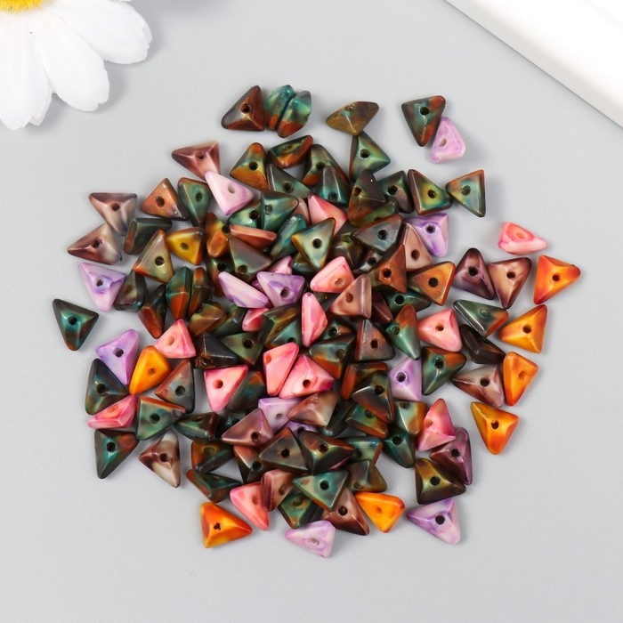 Бусины для творчества пластик под камень Бусины для творчества пластик под камень "Треугольники" набор 15 гр 0,4х0,7х0,9 см