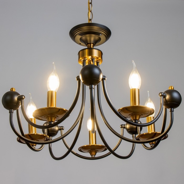 Люстра Люстра "Фломи" 5хЕ14 40Вт черно-золотой 60х73х60 см BayerLux