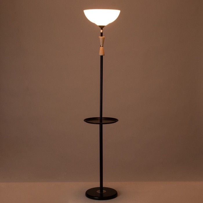 Торшер "Клаудия" 1х15Вт Е27 со столиком черный 29х29х150см