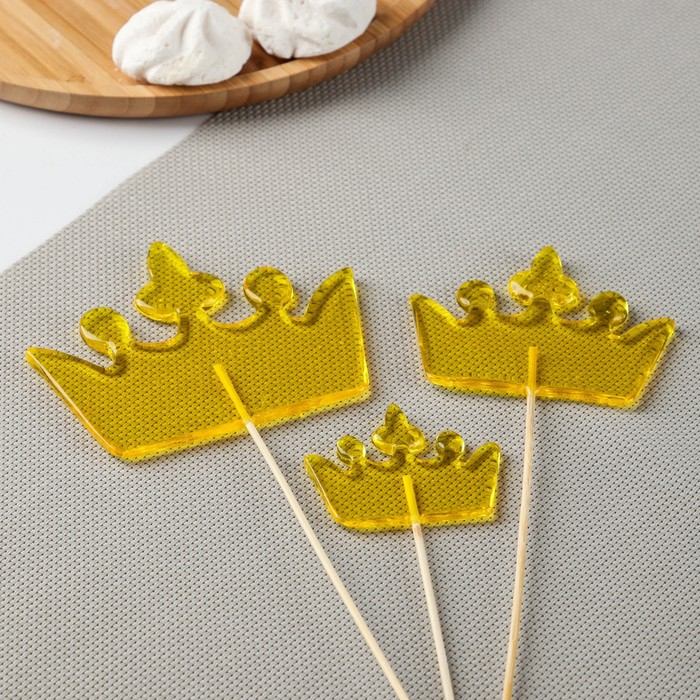 Силиконовый молд для леденцов и шоколада «Корона», 10×12 см, 7×9,5 см, 5,5×7 см, цвет прозрачный Силиконовый молд для леденцов и шоколада «Корона», 10×12 см, 7×9,5 см, 5,5×7 см, цвет прозрачный