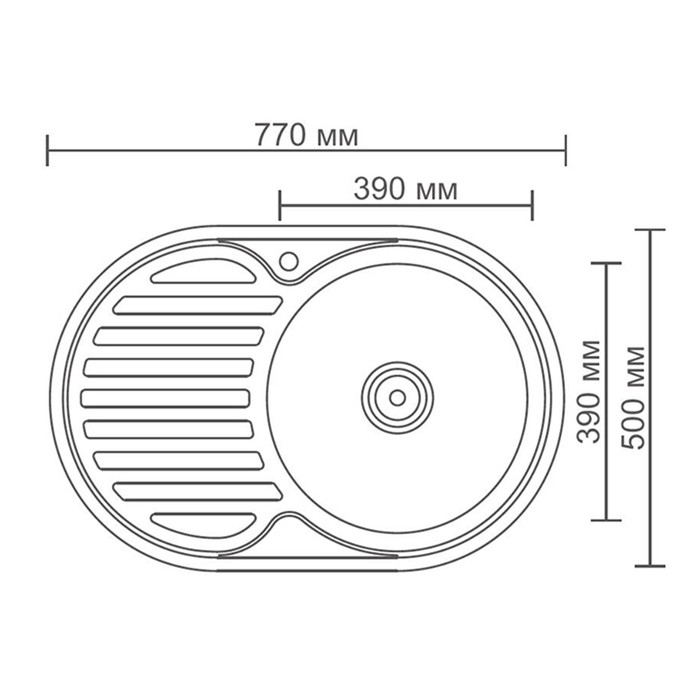 Мойка кухонная Accoona AB5077-R, врезная, правая, толщина 0.6 мм, 770х500х165 мм, глянец Мойка кухонная Accoona AB5077-R, врезная, правая, толщина 0.6 мм, 770х500х165 мм, глянец