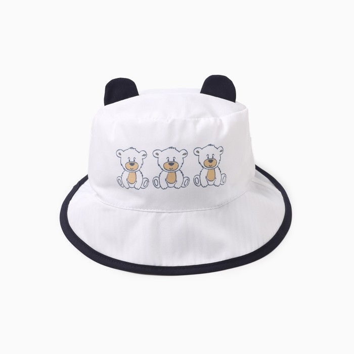 Панама детская, цвет белый/мишка, размер 46-48 Панама детская, цвет белый/мишка, размер 46-48