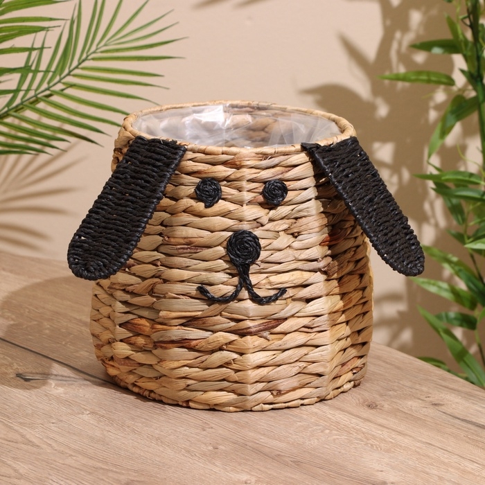 Корзина плетёная  Корзина плетёная "Собачка" 29х29х24 см